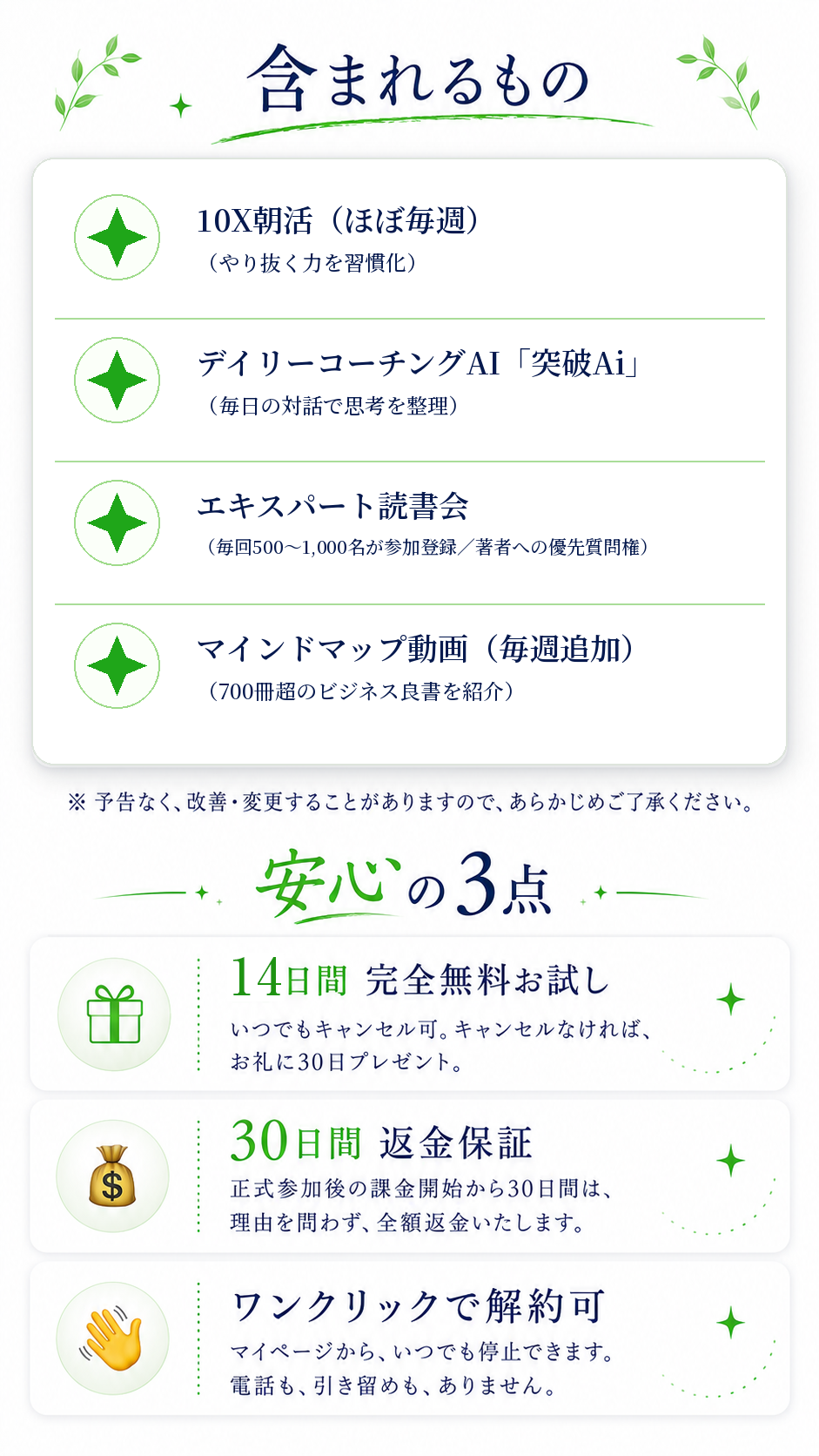 突破Aiクルーに含まれる4つのメニューと利用条件